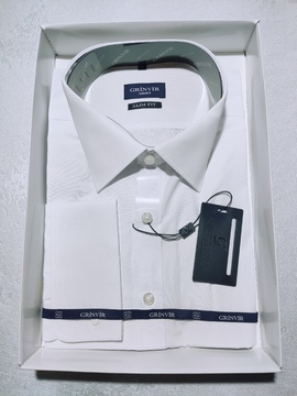 Артикул 9199 белая полуприталенная сорочка